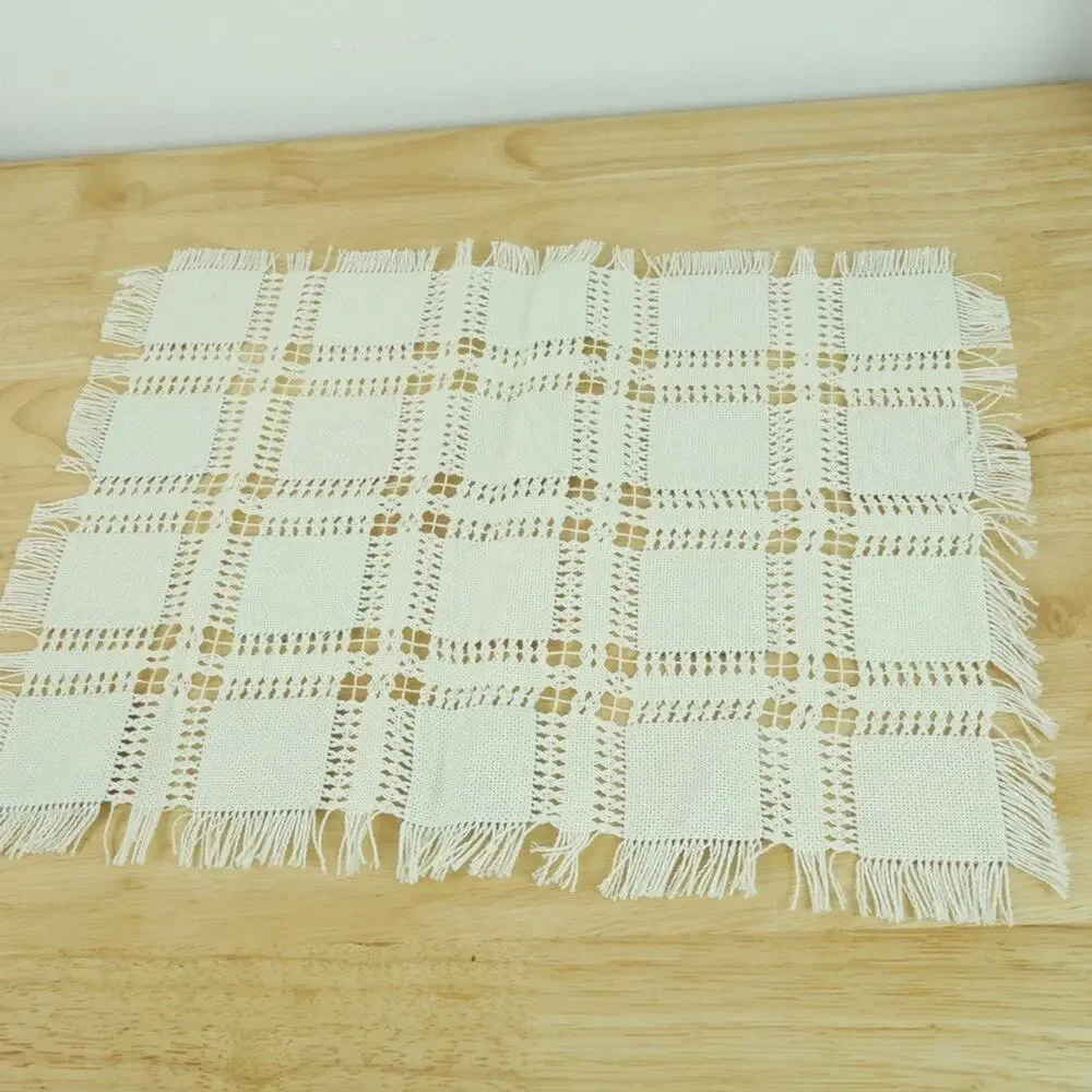 Vintage Handmade Placemat Set of 4 Multicolor Granny Cottage Patchwork‎ Country